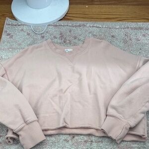 Women's light pink aerie Longsleeve cropped hoodie size medium